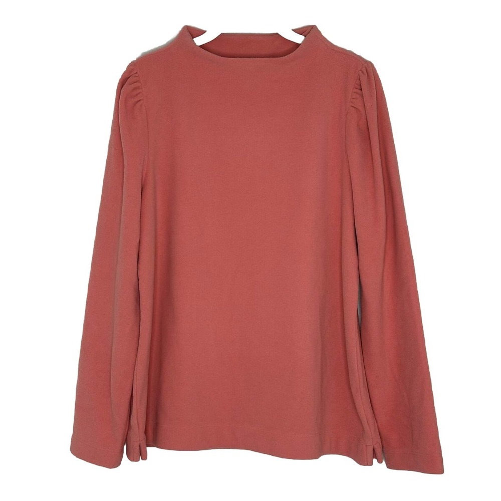 Ladies Talbots Peach Scoop Neck Fleece Sweatshirt Top Size Large